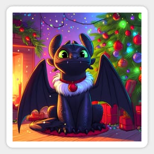 Christmas Dragon Wonderland: Festive Art Prints Featuring Whimsical Dragon Designs for a Joyful Holiday Celebration! Magnet